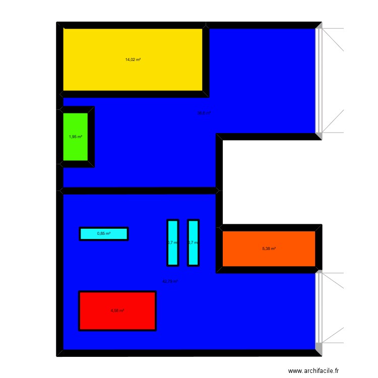 U31 de sa soeur. Plan de 9 pièces et 115 m2