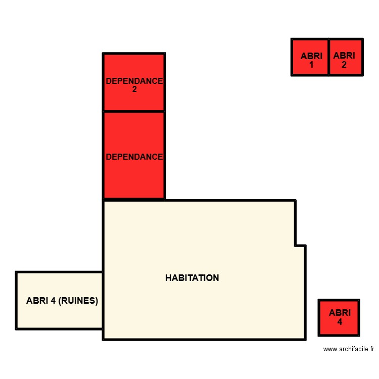 LANDREAU  GAUTRAIS AMIANTE. Plan de 7 pièces et 165 m2