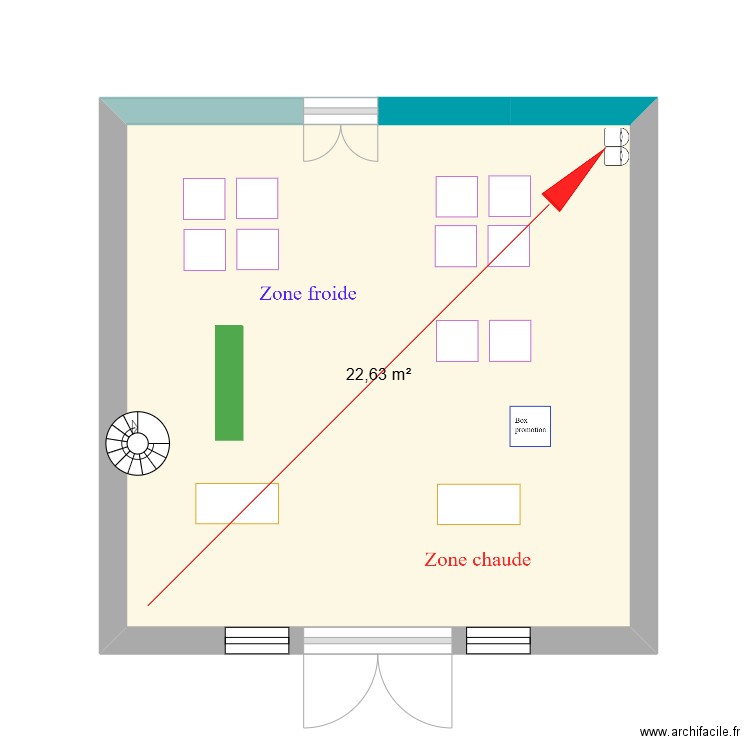 SP9. Plan de 1 pièce et 23 m2