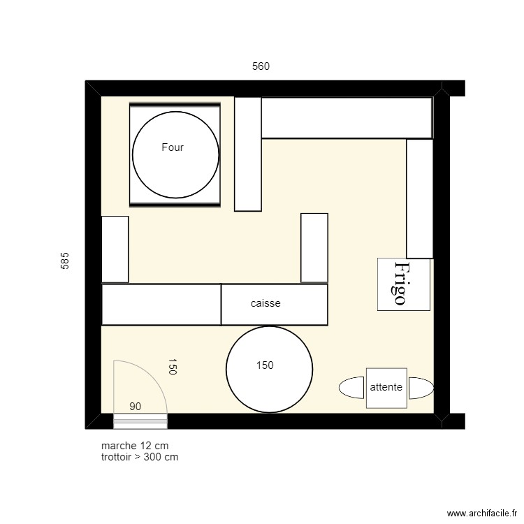 el gusto. Plan de 1 pièce et 30 m2