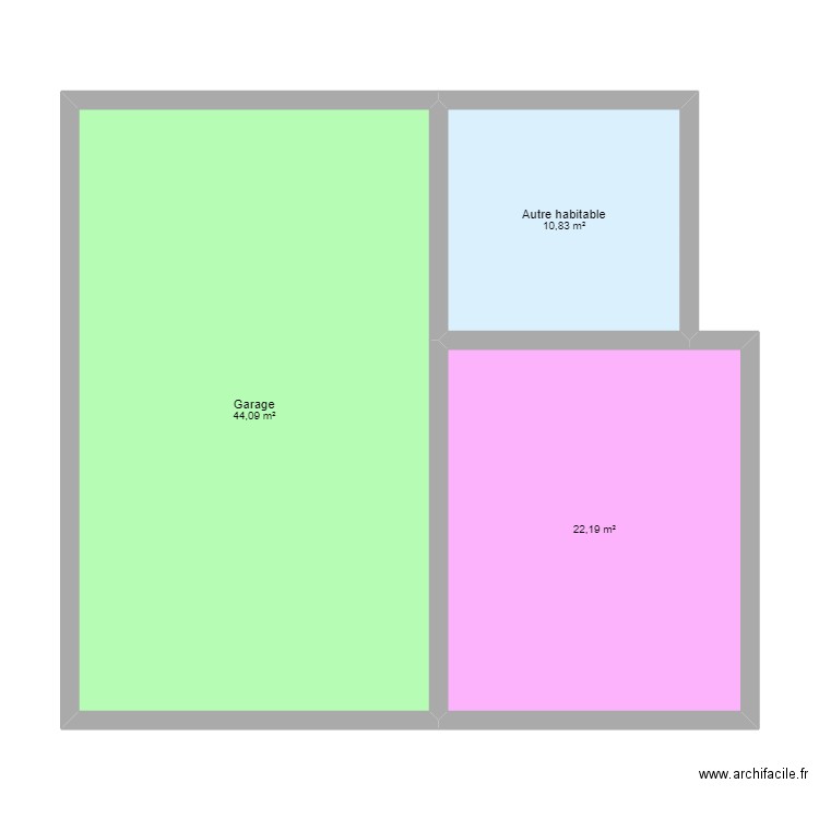 institut beauté. Plan de 3 pièces et 77 m2