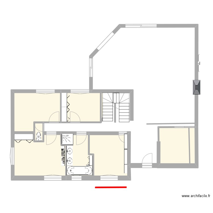 Cassiopéebis. Plan de 5 pièces et 55 m2