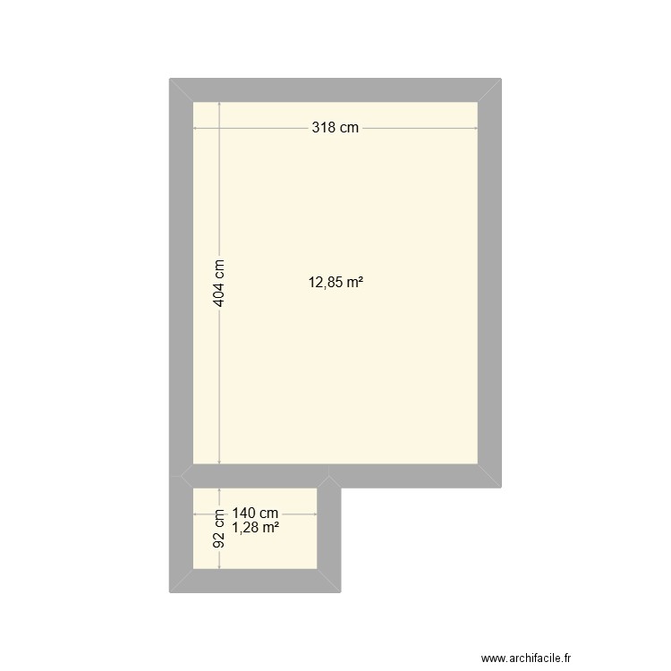 MAISON St denis. Plan de 2 pièces et 14 m2