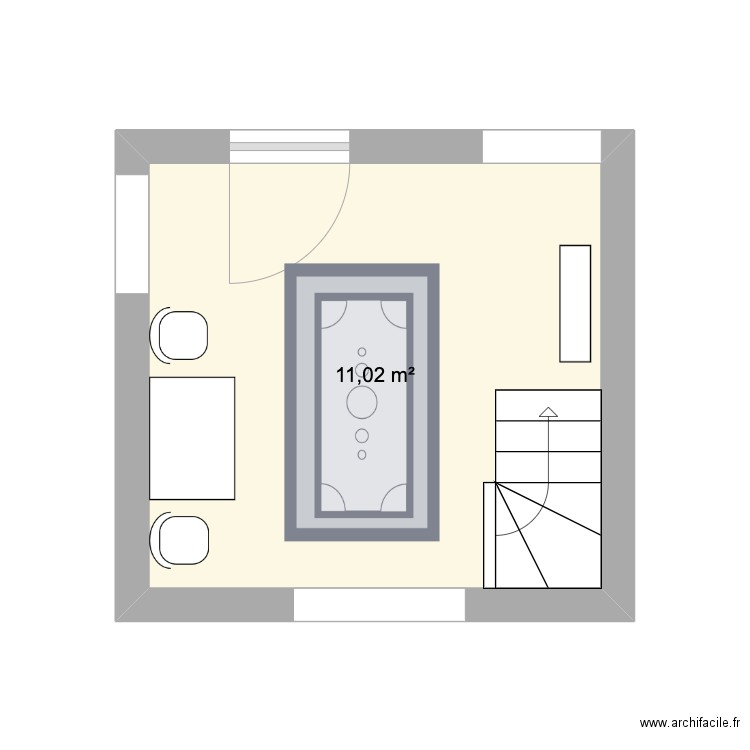 entrée. Plan de 1 pièce et 11 m2