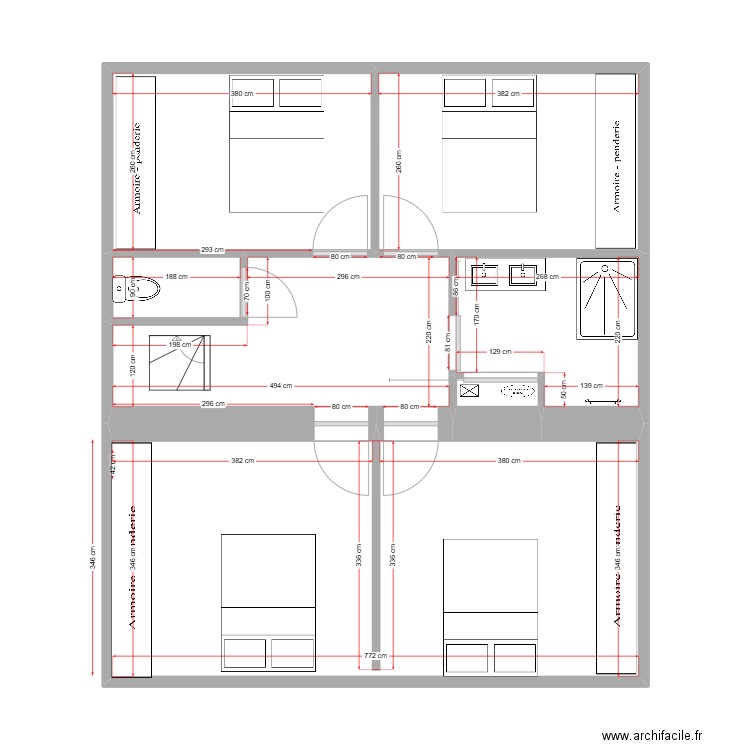 Projet ARZEMBOUY. Plan de 13 pièces et 62 m2