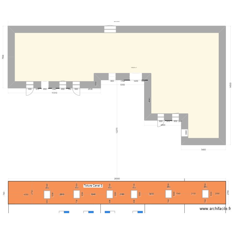 Romegoux DP Face Sud. Plan de 2 pièces et 371 m2