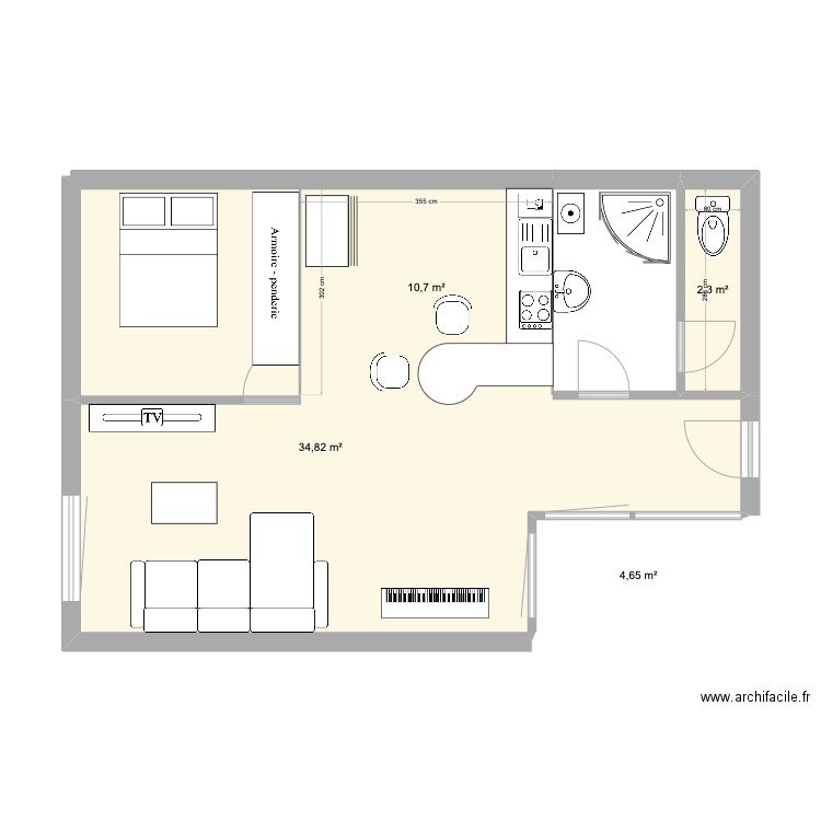 lisa. Plan de 4 pièces et 52 m2