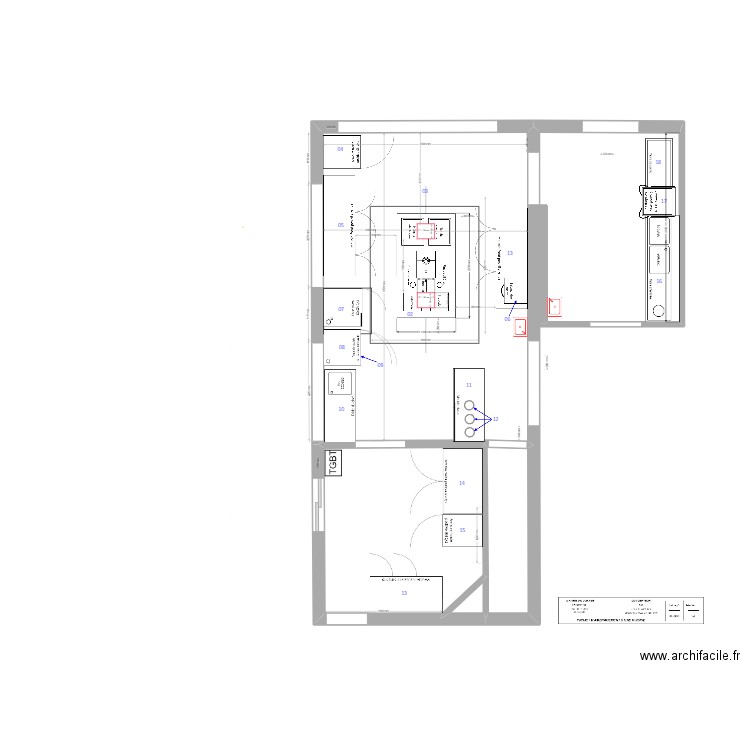 BRY 4 Cuisine Réservation piano. Plan de 4 pièces et 46 m2