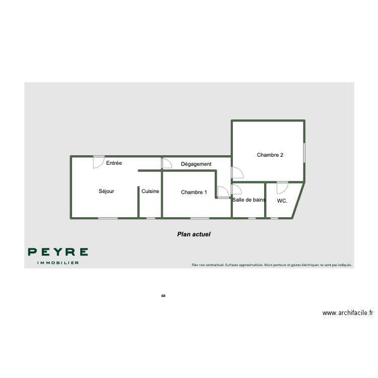  Plan actuel lot 108. Plan de 6 pièces et 27 m2