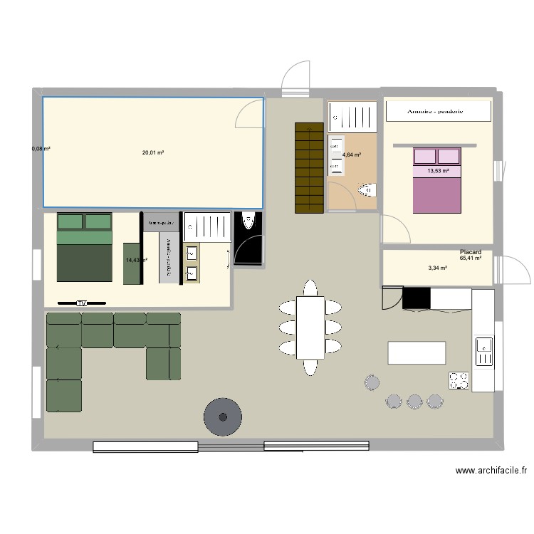 ESPOSOUILLE N°2. Plan de 8 pièces et 132 m2