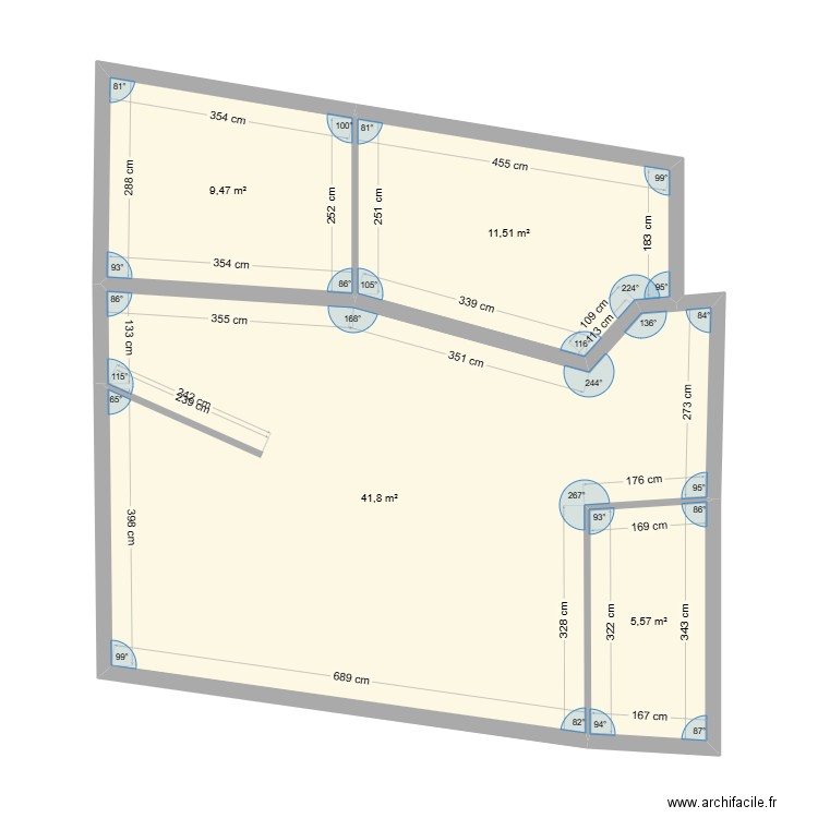 ROUSSEAU MAXIME. Plan de 4 pièces et 68 m2