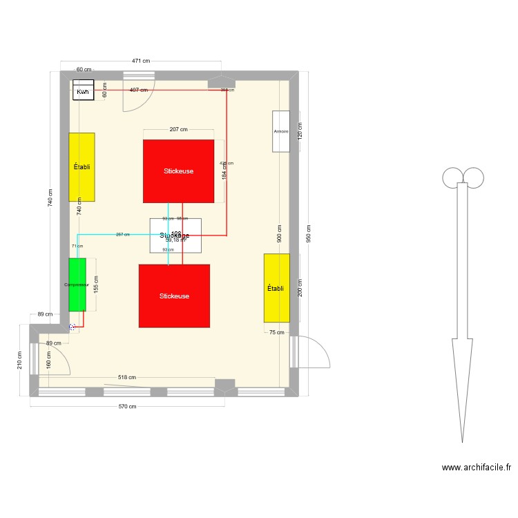 SAÉ pjt. Plan de 1 pièce et 59 m2