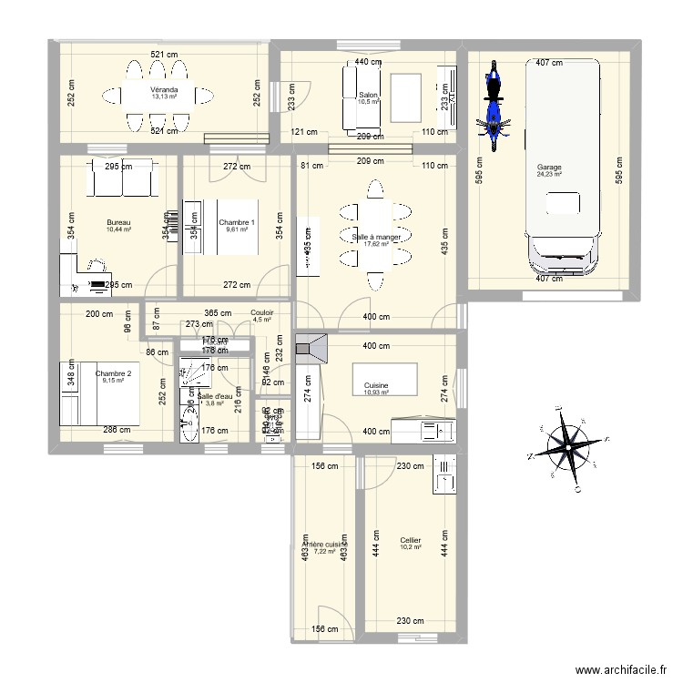 Maison Surgères. Plan de 14 pièces et 133 m2