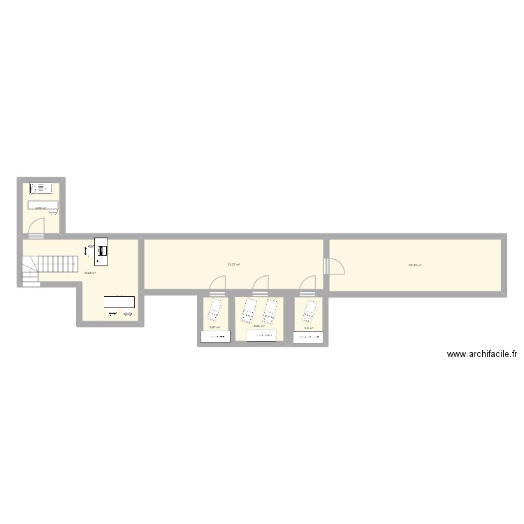 plan institut dossier . Plan de 7 pièces et 82 m2