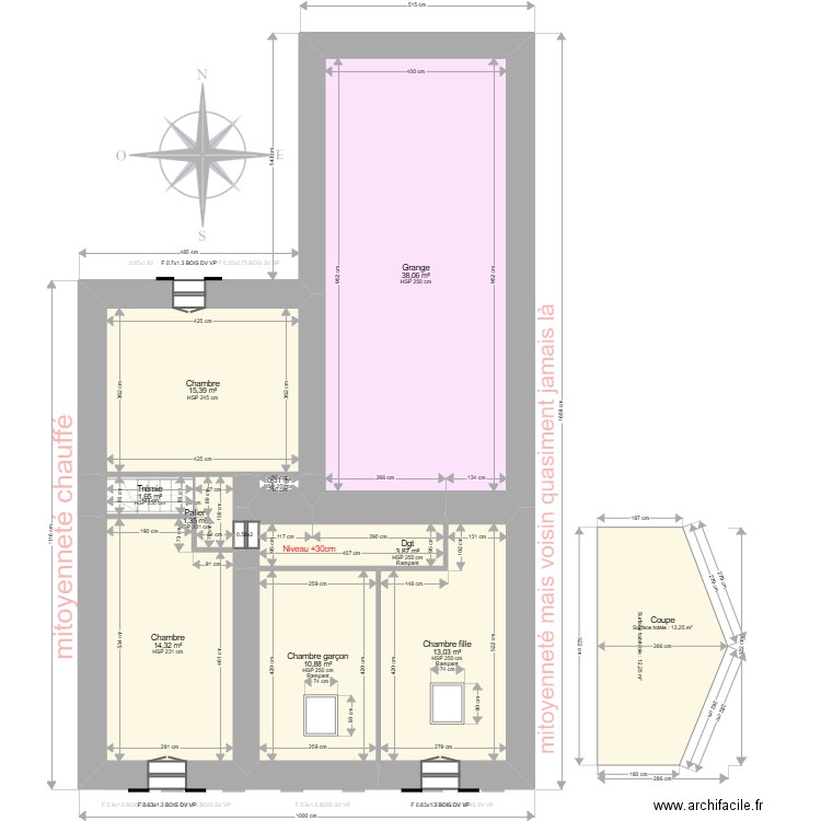 MARCHAND. Plan de 15 pièces et 197 m2