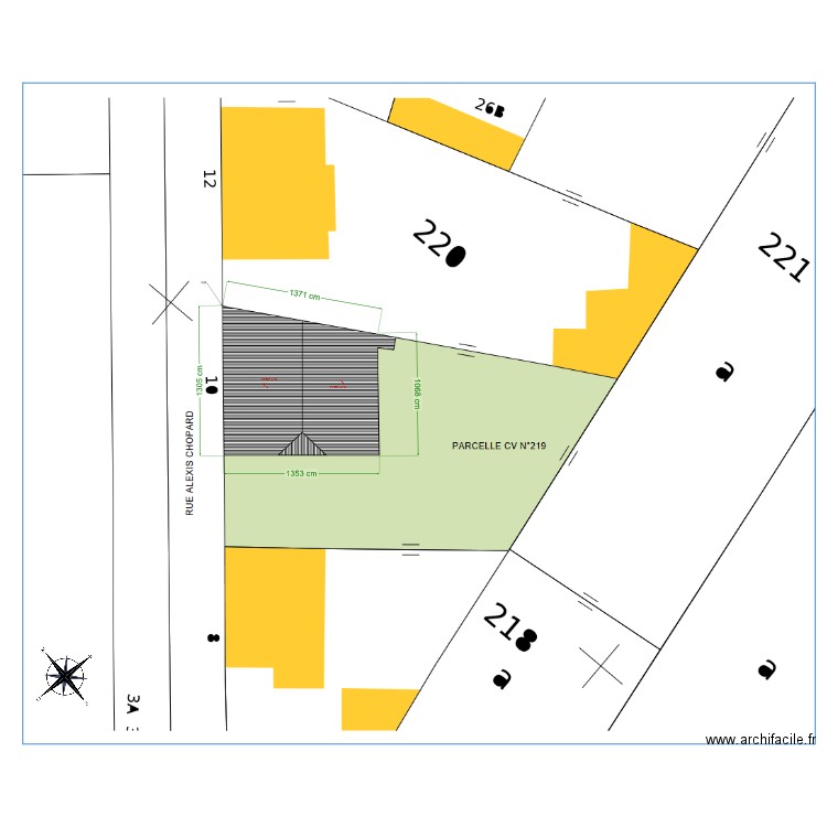 Plan de masse 1. Plan de 0 pièce et 0 m2