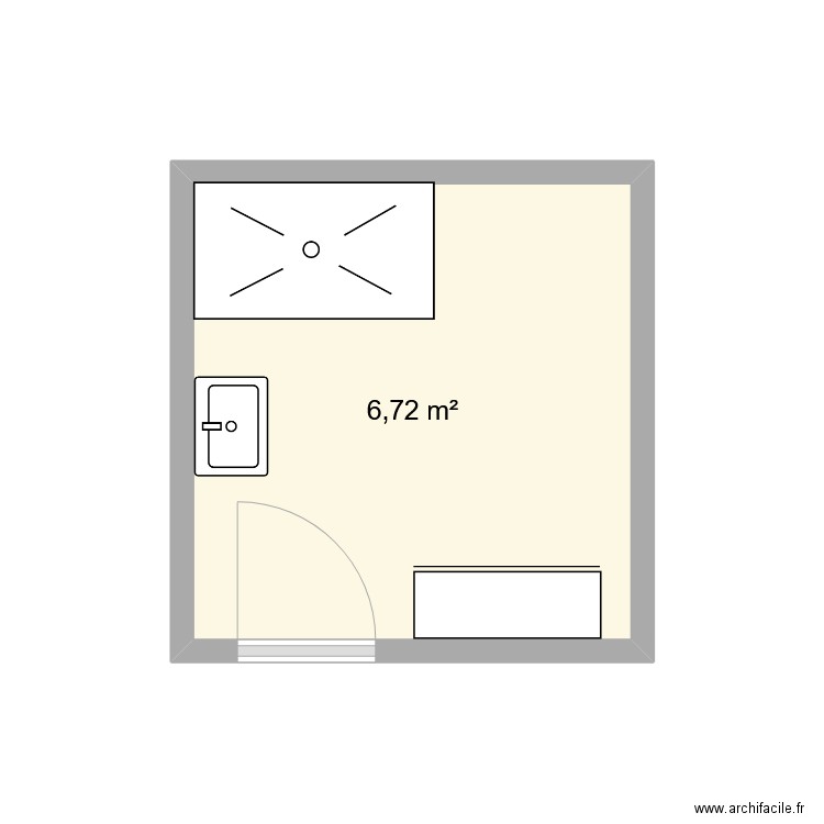 M Moulin SDB. Plan de 1 pièce et 7 m2