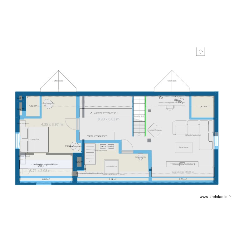 hassel. Plan de 9 pièces et 37 m2