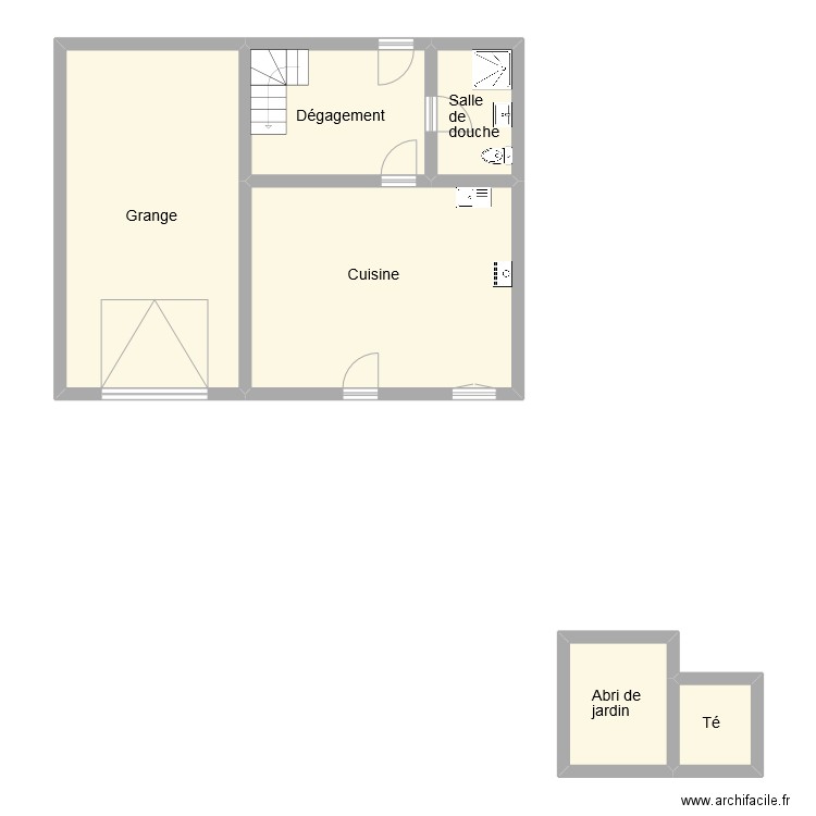 jackon n°1 RDC. Plan de 6 pièces et 82 m2