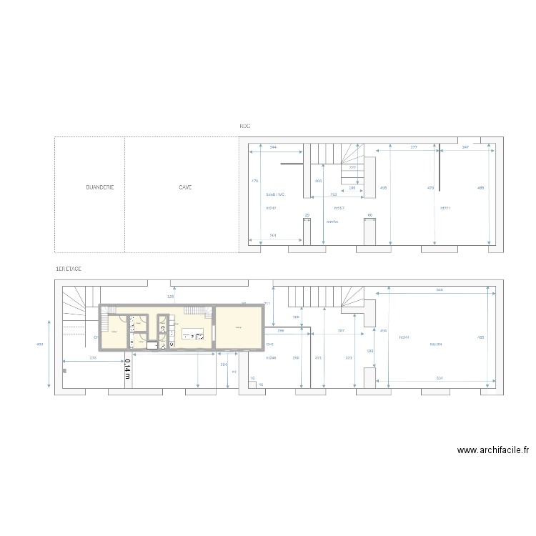 3R GARE 1er. Plan de 7 pièces et 84 m2