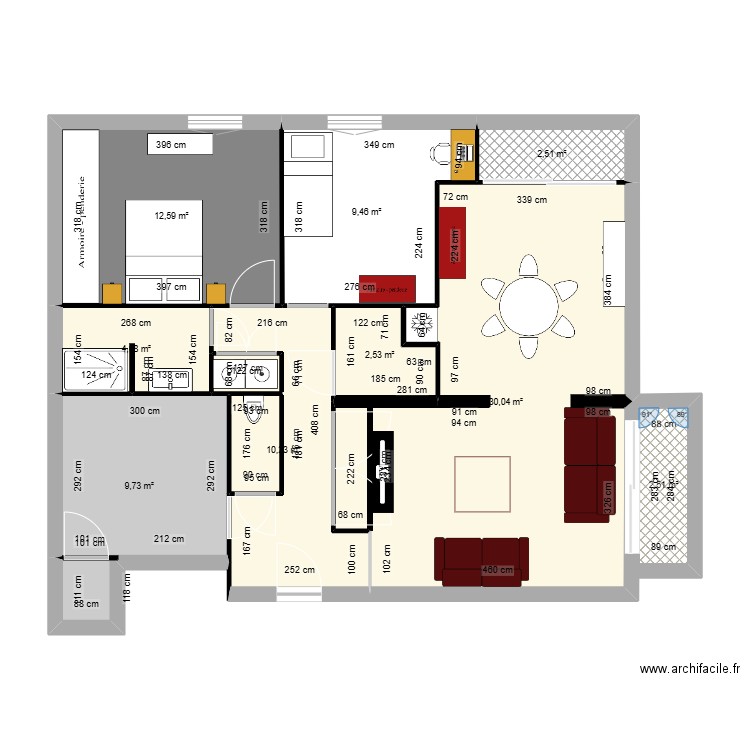 plan apt clermont. Plan de 9 pièces et 84 m2