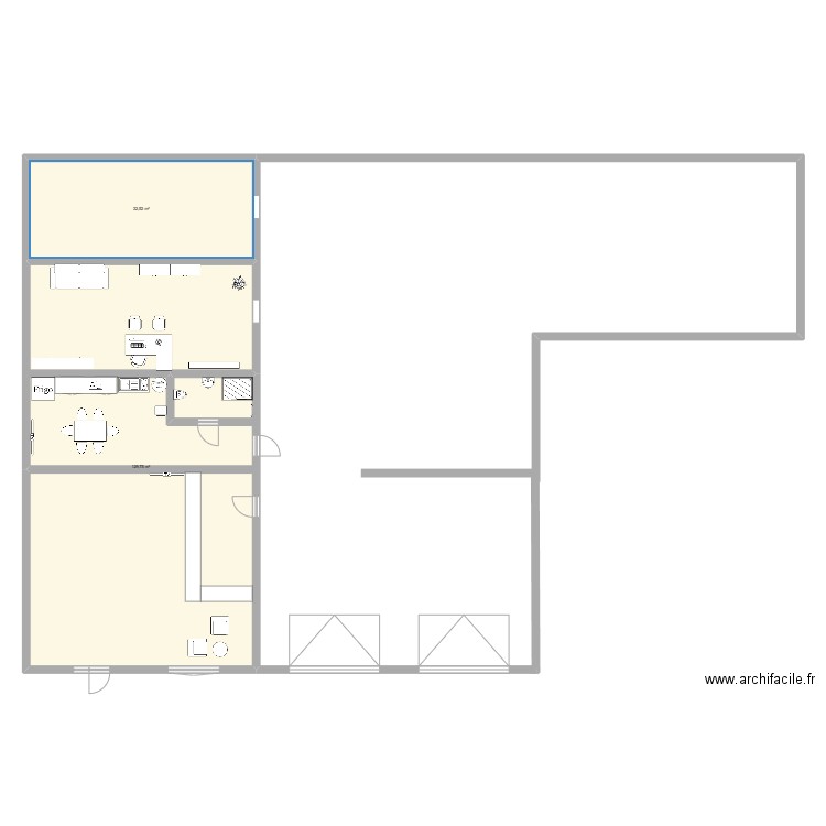 Jexpress. Plan de 2 pièces et 162 m2