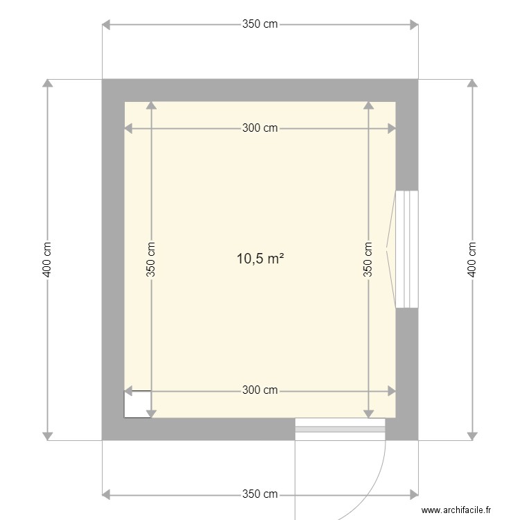 labo elec. Plan de 1 pièce et 11 m2