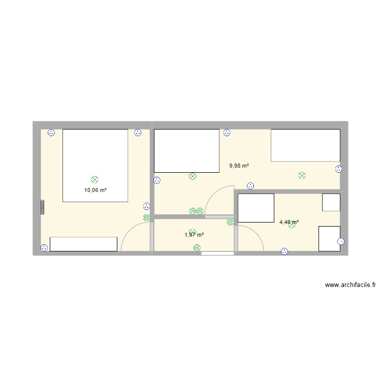 maison. Plan de 4 pièces et 26 m2