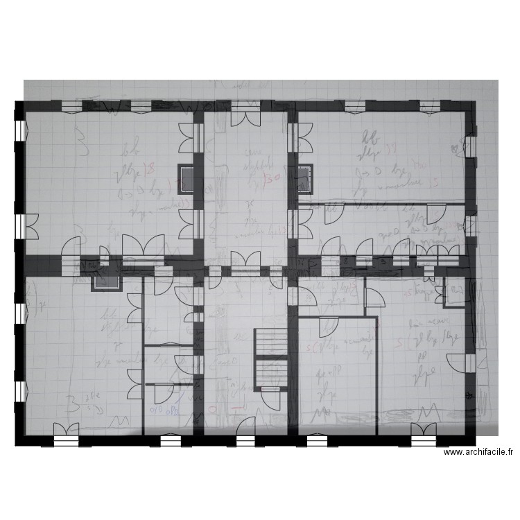 Monoyer RDC. Plan de 16 pièces et 287 m2