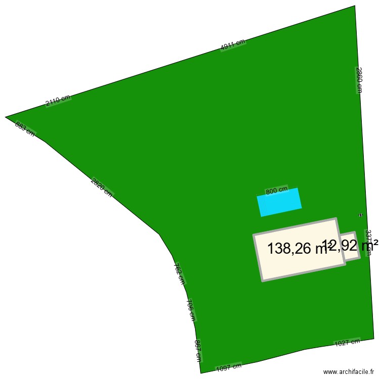 plan du terrain . Plan de 2 pièces et 151 m2