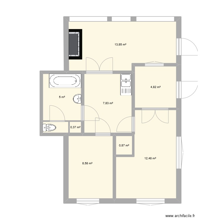 maison principale marcoussis. Plan de 8 pièces et 54 m2