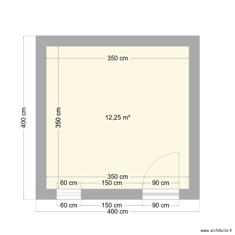 PLAN DE MASSE. Plan de 1 pièce et 12 m2