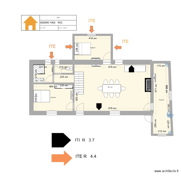 VEDERE  OK. Plan de 12 pièces et 269 m2