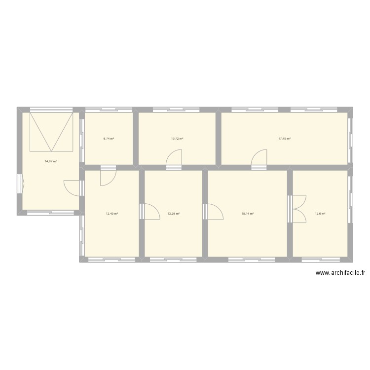 maison . Plan de 8 pièces et 106 m2