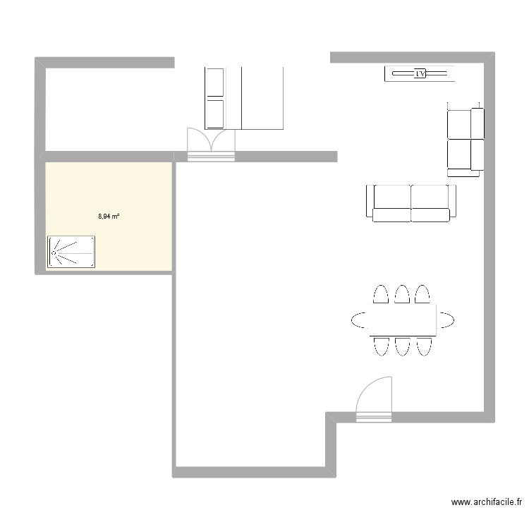 PIECE DE VIE ST GENIX 2. Plan de 1 pièce et 9 m2