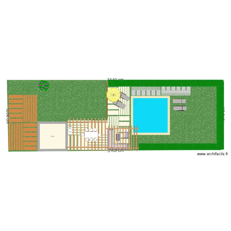 jardin combarelle. Plan de 1 pièce et 14 m2