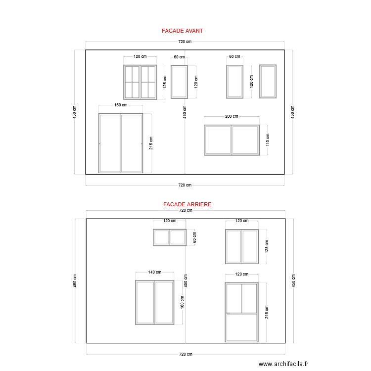 façades après travaux. Plan de 0 pièce et 0 m2