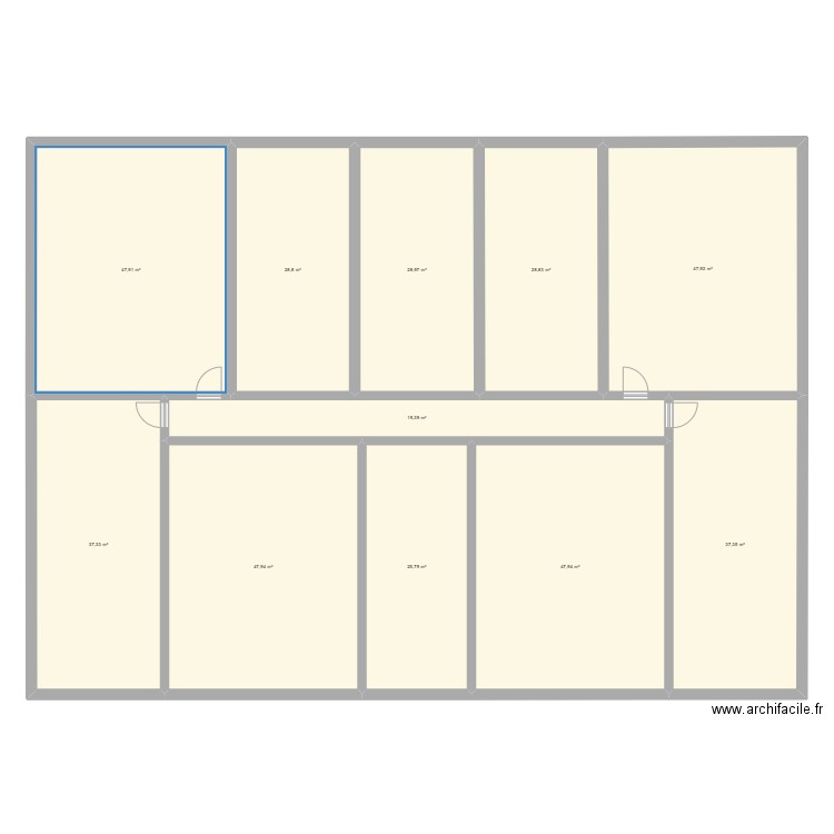 Immeuble 25X18. Plan de 11 pièces et 398 m2