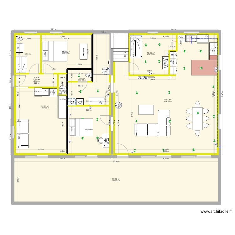 PLAN SERRIERE ELEC. Plan de 17 pièces et 334 m2