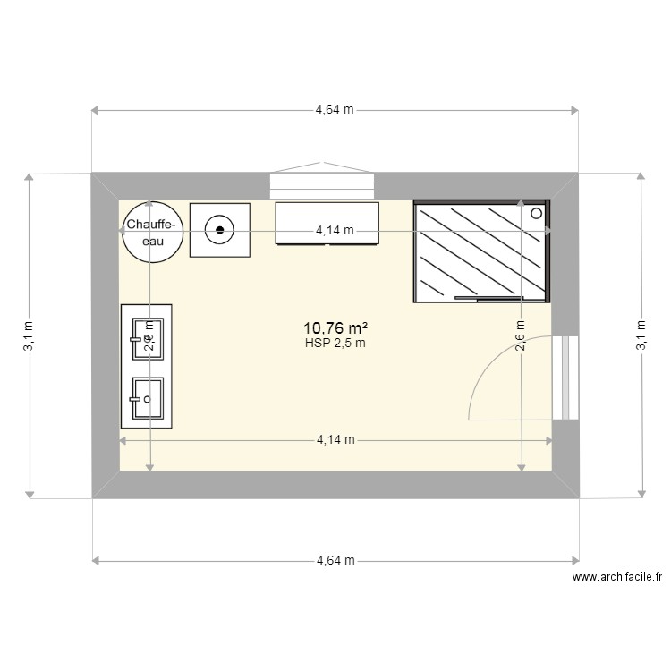 maison4. Plan de 1 pièce et 11 m2