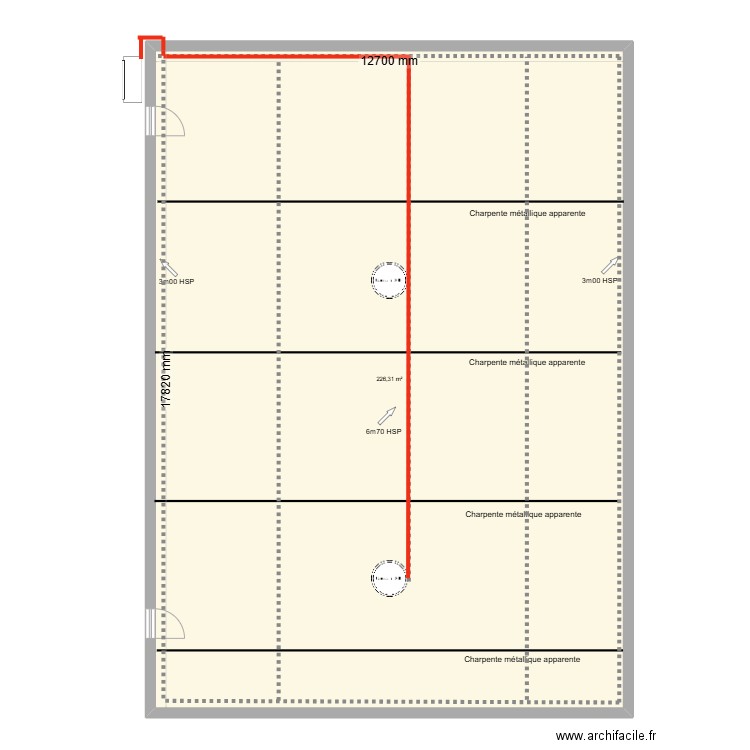 ICF. Plan de 1 pièce et 226 m2