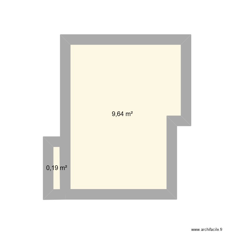 Chambre 2. Plan de 2 pièces et 10 m2