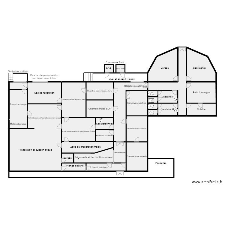 Plan SODEXO. Plan de 42 pièces et 250 m2