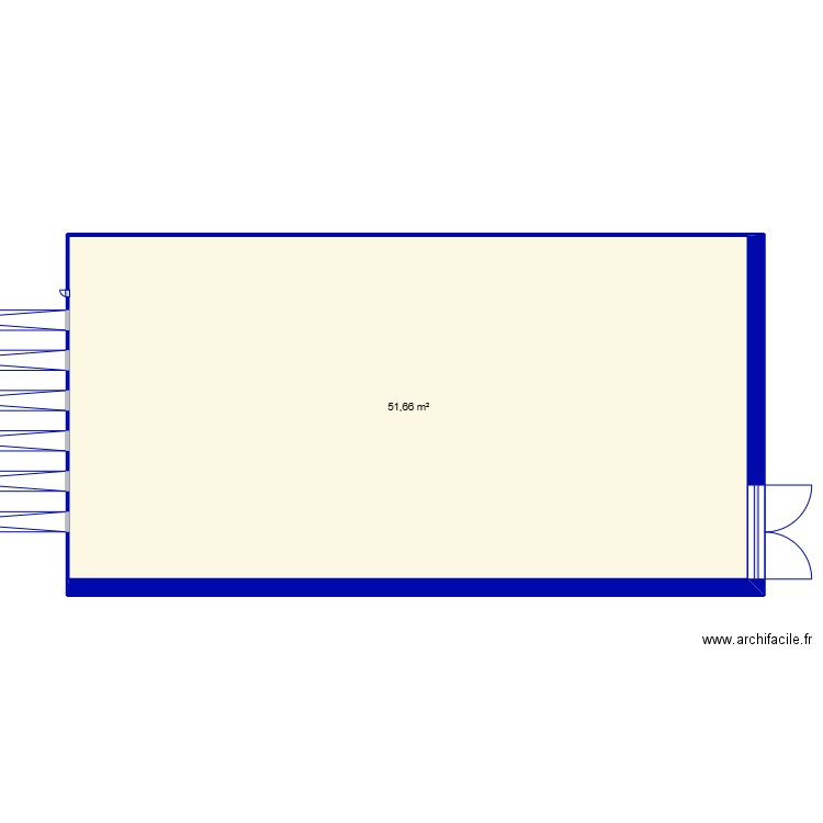 plan c-log. Plan de 1 pièce et 52 m2