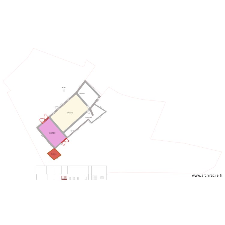 Vue de dessus vieux four2surface. Plan de 8 pièces et 302 m2