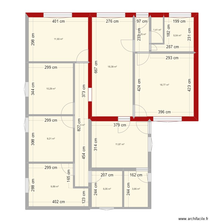 majid1. Plan de 13 pièces et 114 m2