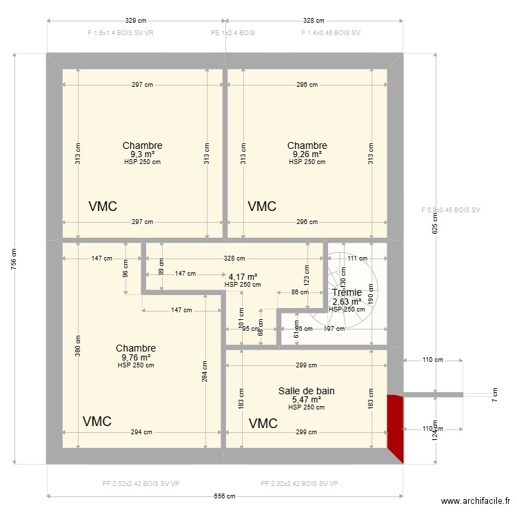  ML24018045  MOREL. Plan de 11 pièces et 82 m2