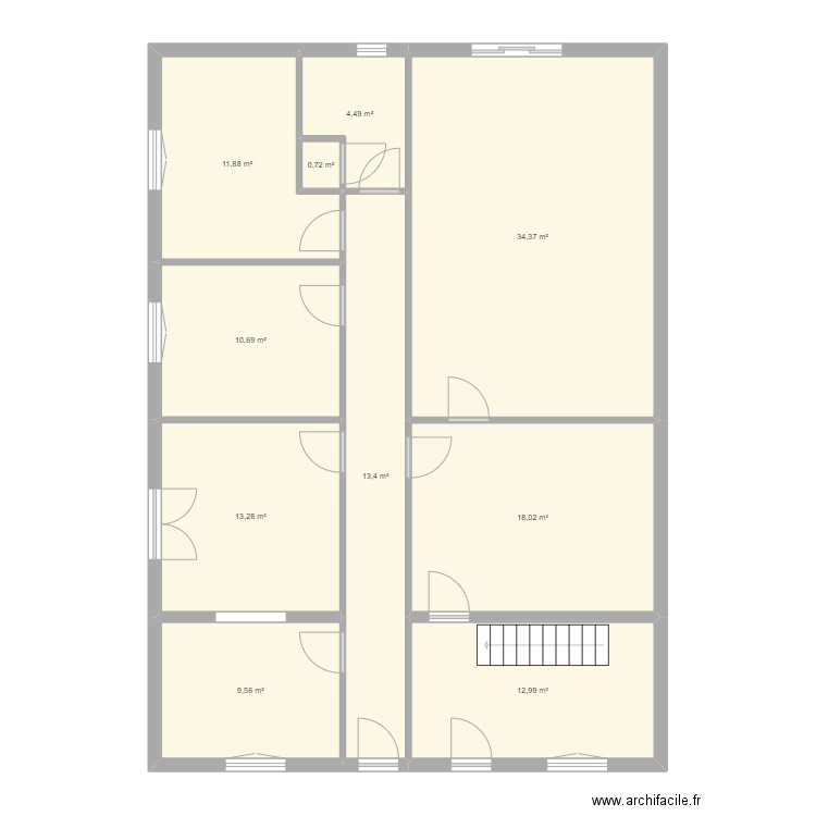 corlau. Plan de 10 pièces et 129 m2