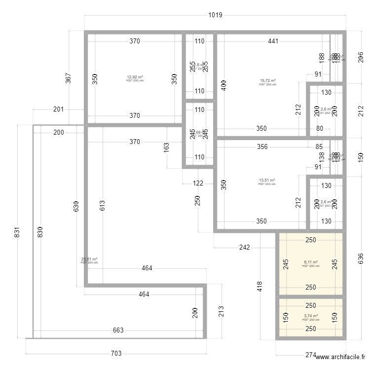 plan ruth. Plan de 12 pièces et 90 m2