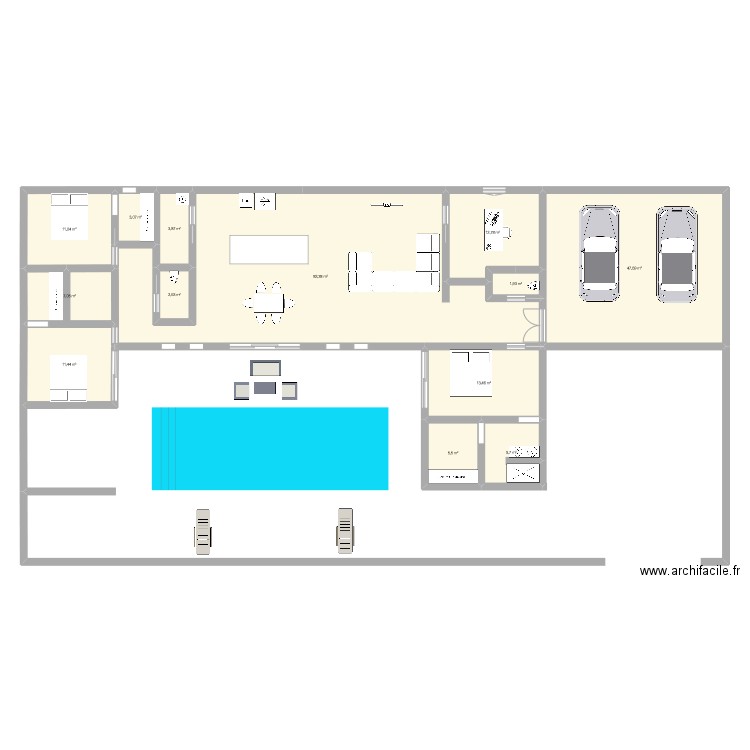 Maison. Plan de 13 pièces et 209 m2